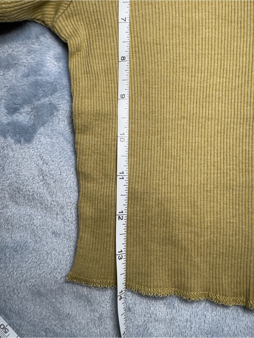 Mono B Ribbed Henley Crop Top - Mustard - Picture 6 of 8